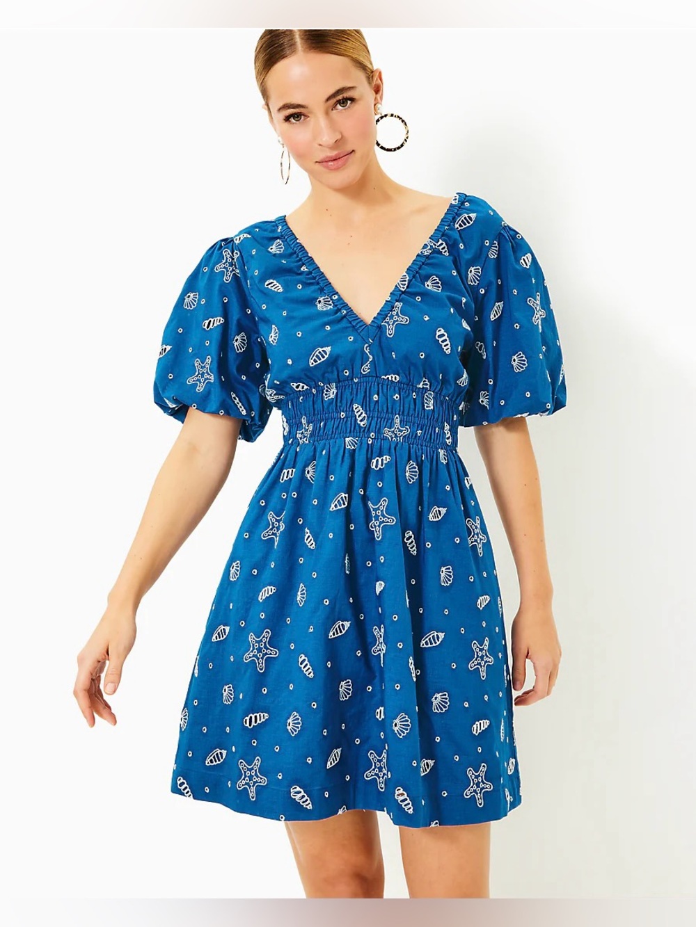 Lilly Pulitzer Kilynn Eyelet Dress in the Barton Blue Shell Collector